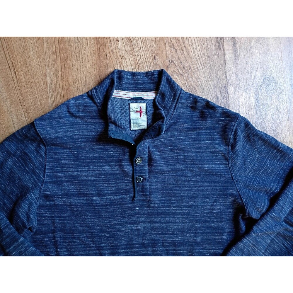 Relwen Mens XL Blue Heather Long Sleeve Henley pullover - Picture 4 of 10